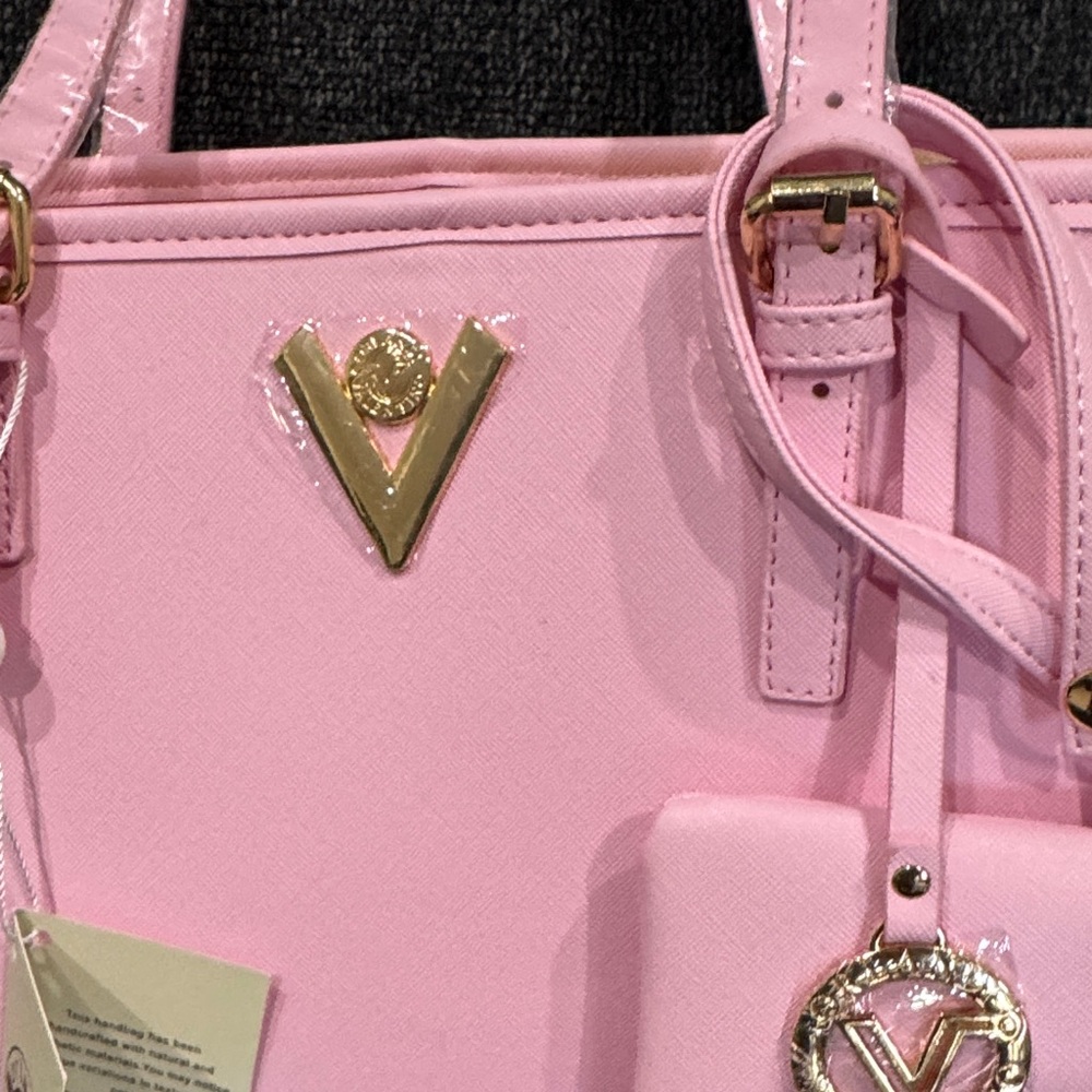 Valentino‎ Orlandi Pink Tote with Matching Card Holder - Picture 2 of 4